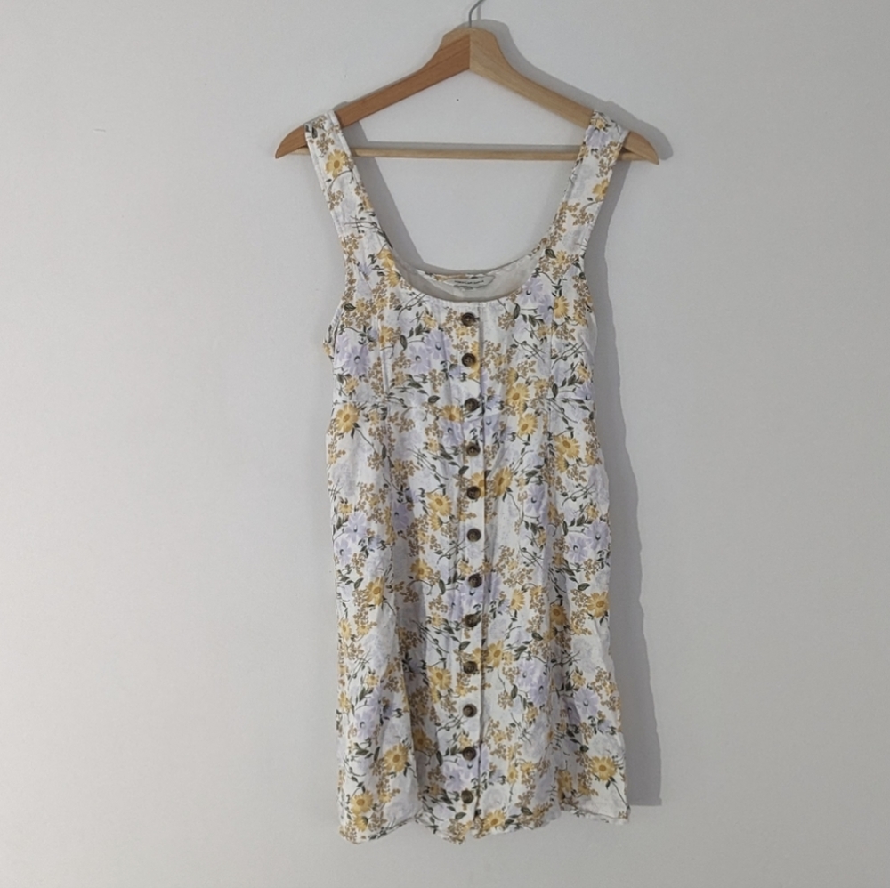 American Eagle Floral Faux Button Down Dress
